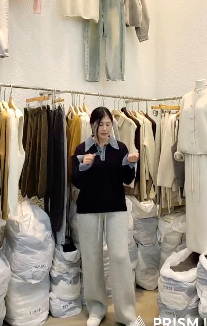 B55.星星家牛仔翻領100%WOOL毛衣