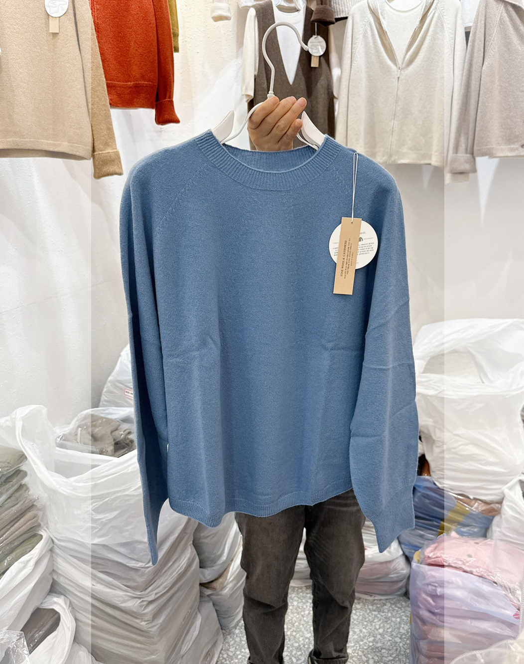 A05.木木家無縫30%WOOL圓領毛衣