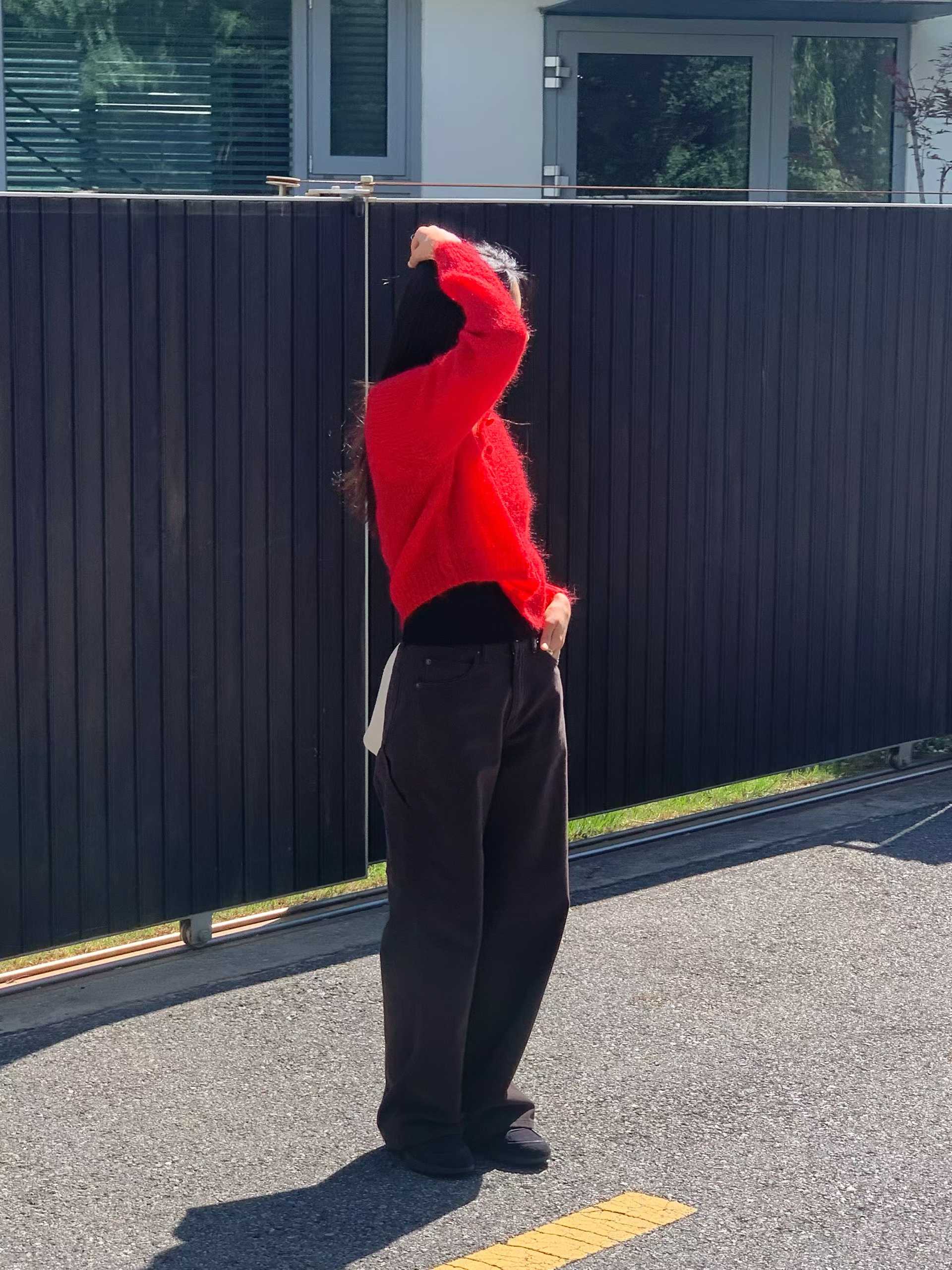 B31.清爽家短版排釦KID MOHAIR毛衣外套