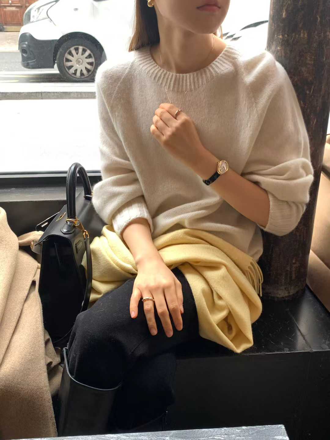 B103.顏值家冬日美麗諾浣熊無縫毛衣