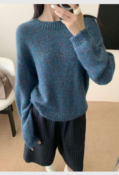 可可家繽紛花紗無縫毛衣