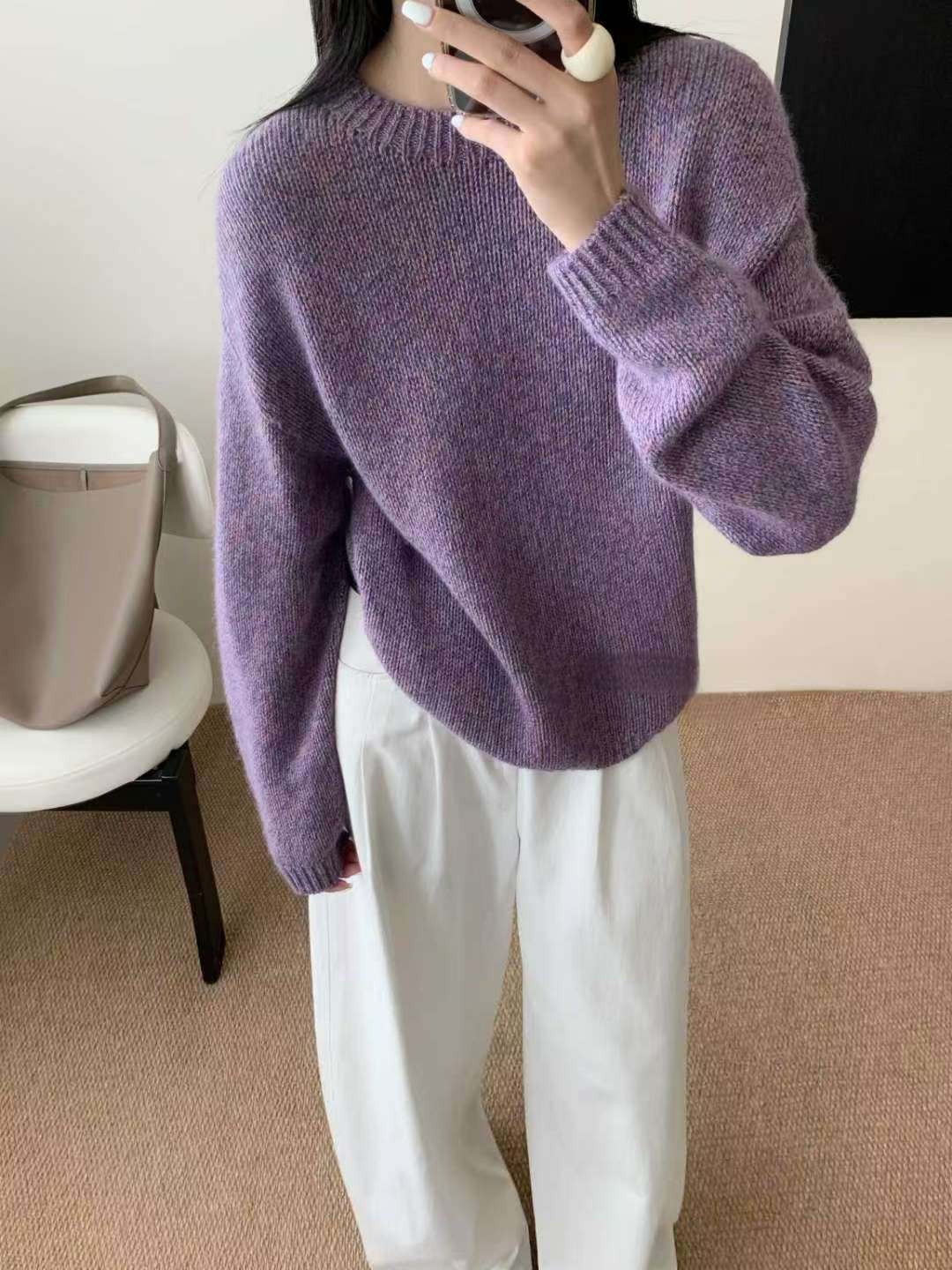 可可家繽紛花紗無縫毛衣