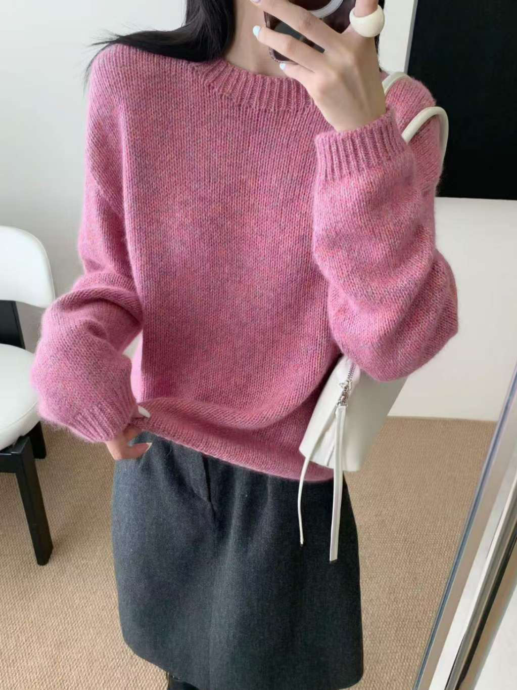 可可家繽紛花紗無縫毛衣