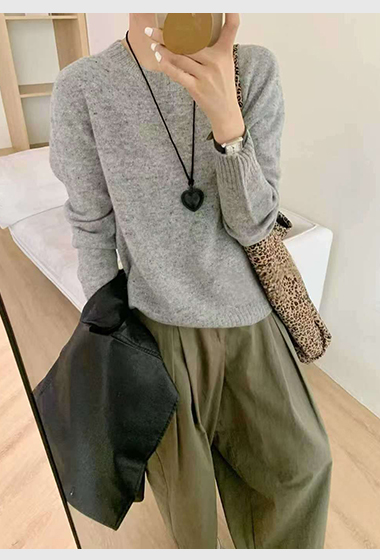 B101.可可家點點星沙粉彩無縫毛衣