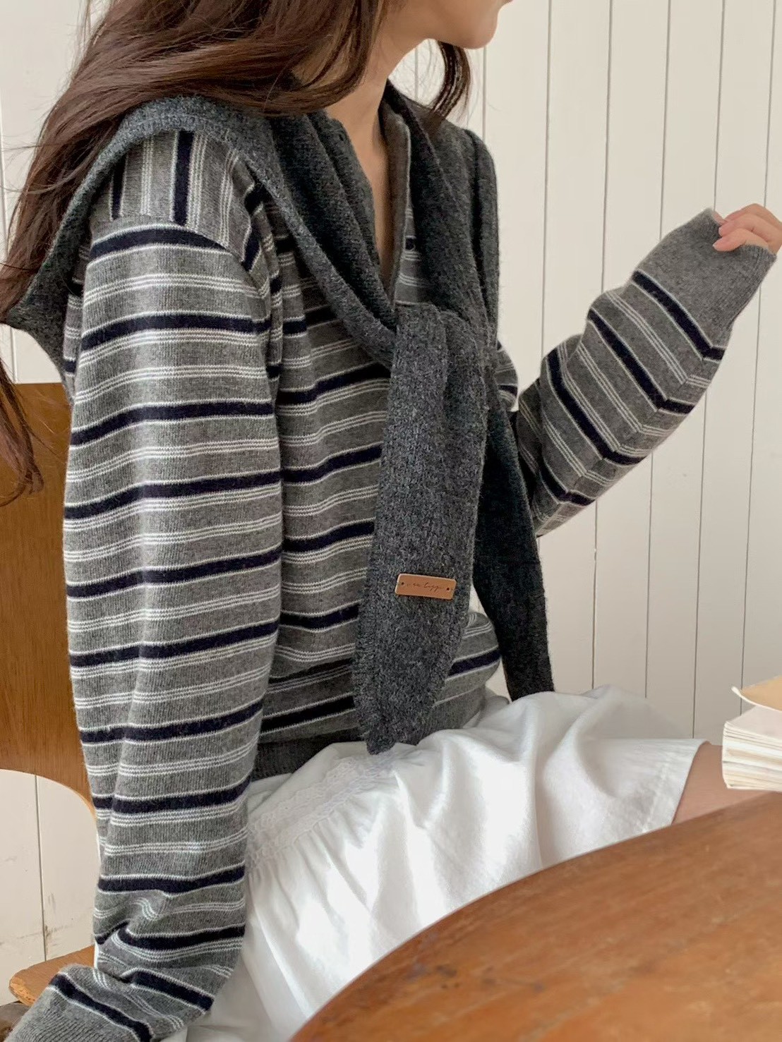 A31.甜姐家5%CASHMERE條紋POLO毛衣