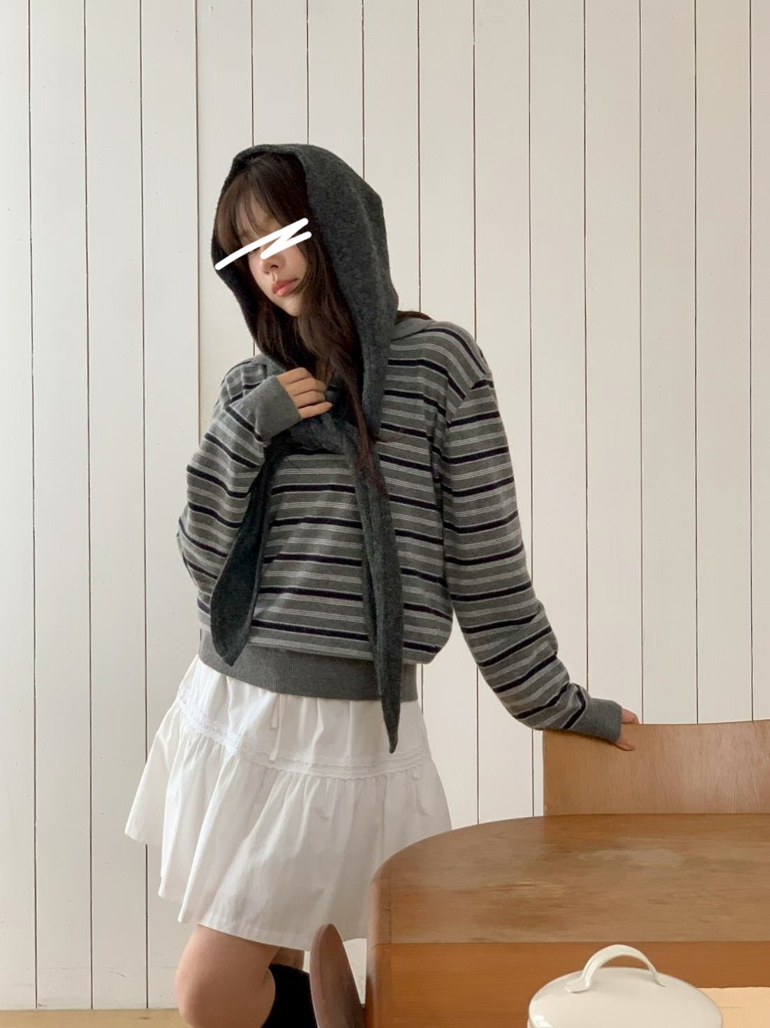 A31.甜姐家5%CASHMERE條紋POLO毛衣