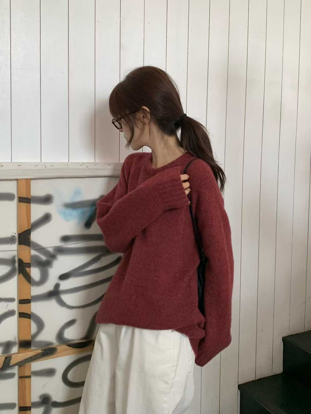 B12.小V家溫暖安格拉圓領毛衣