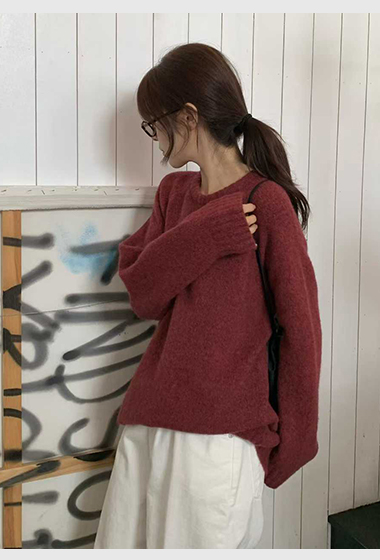 B12.小V家溫暖安格拉圓領毛衣