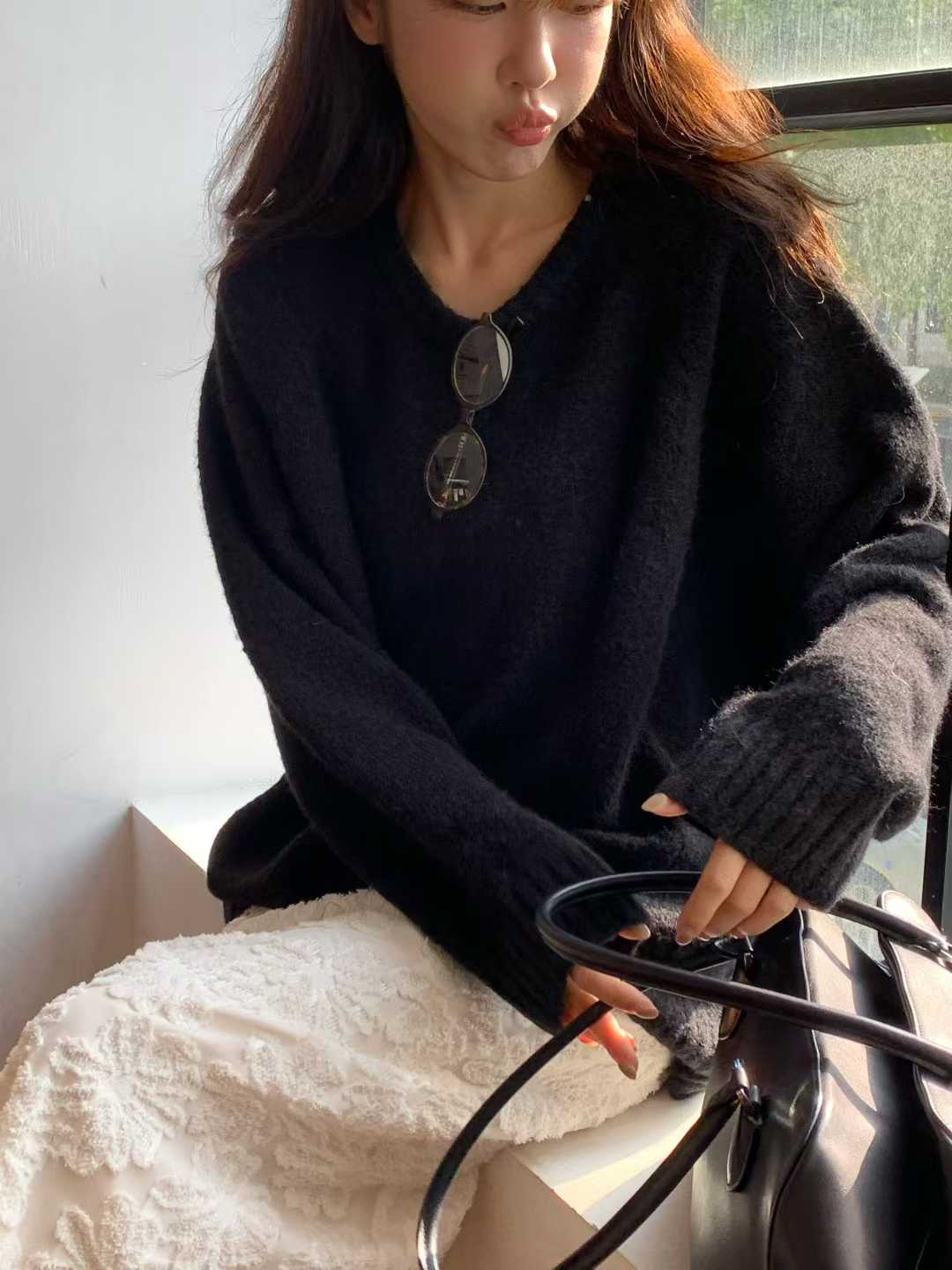 B12.小V家溫暖安格拉圓領毛衣