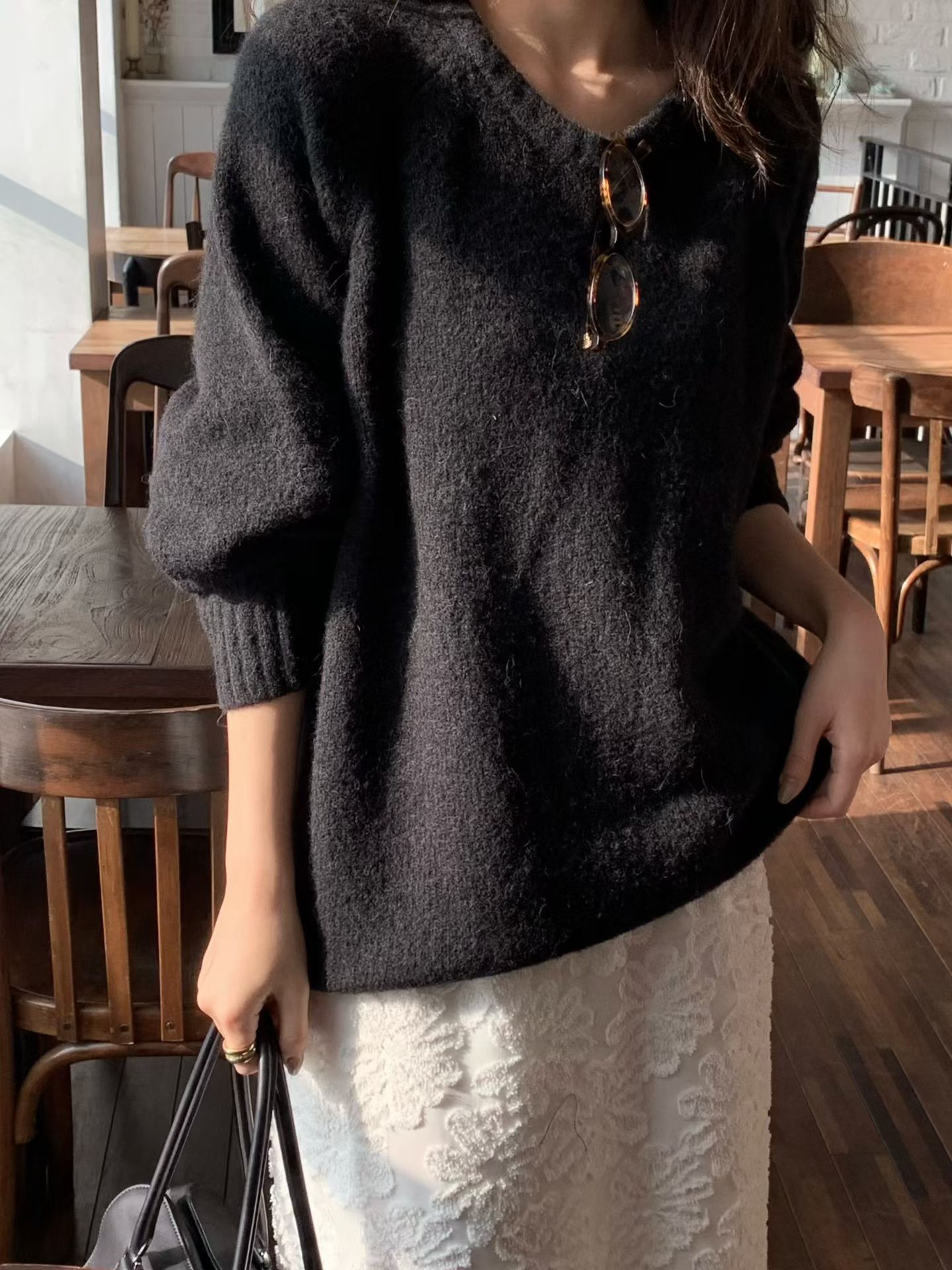 B12.小V家溫暖安格拉圓領毛衣