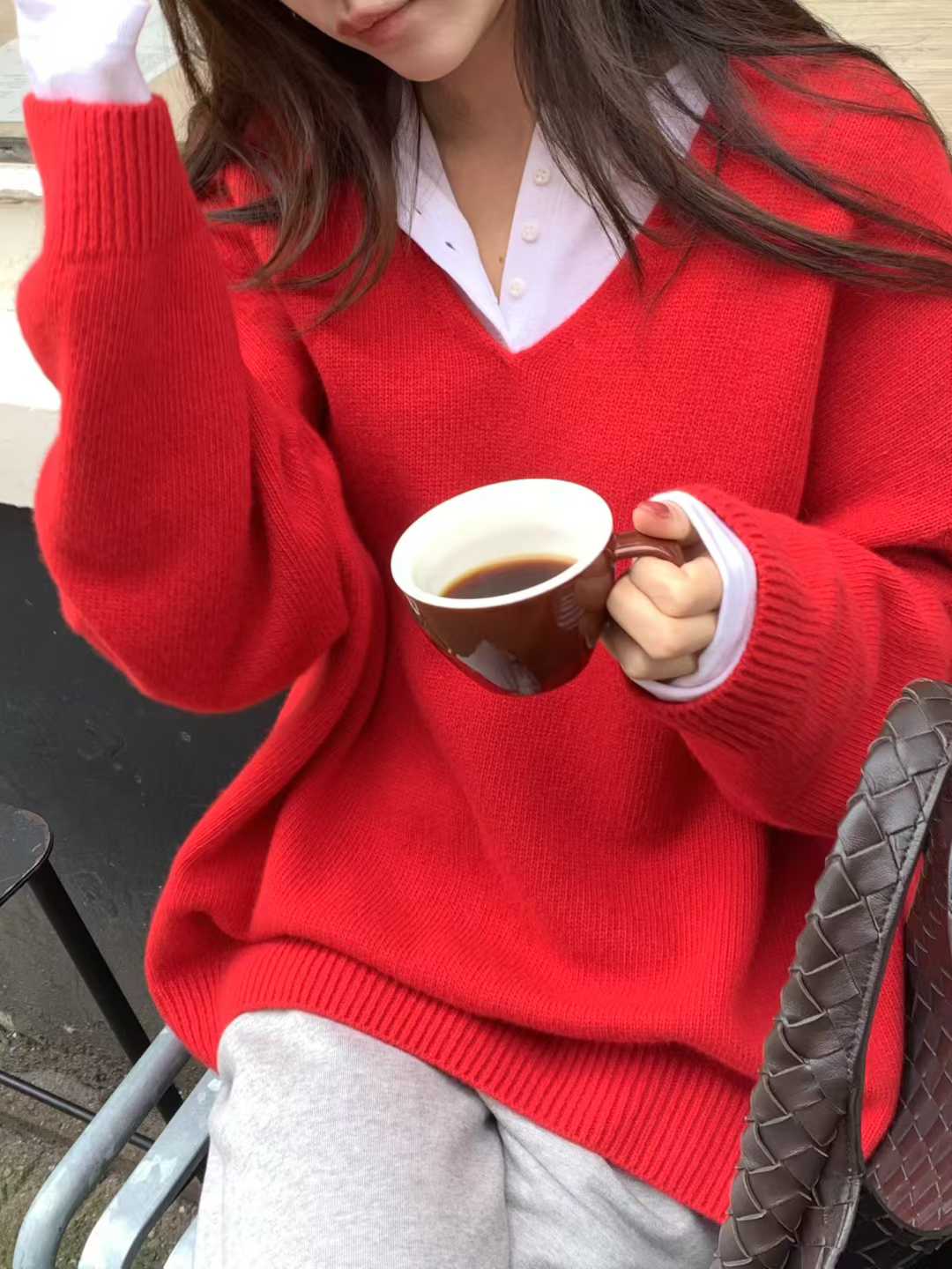 B07.小V家必備V領5%CASHMERE毛衣