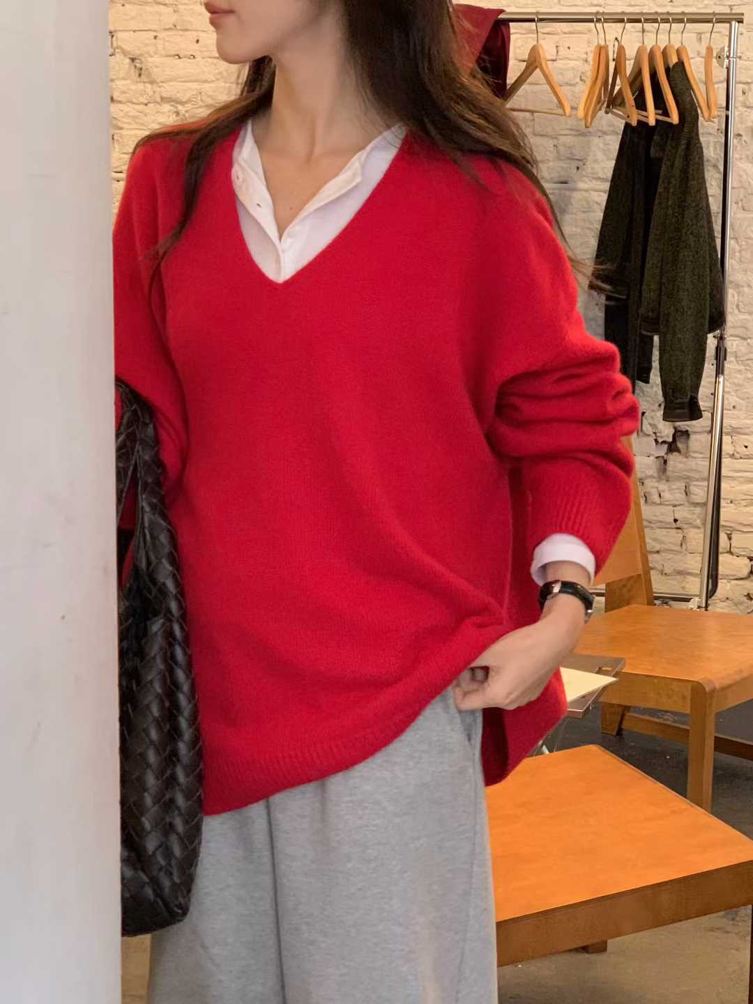 B07.小V家必備V領5%CASHMERE毛衣