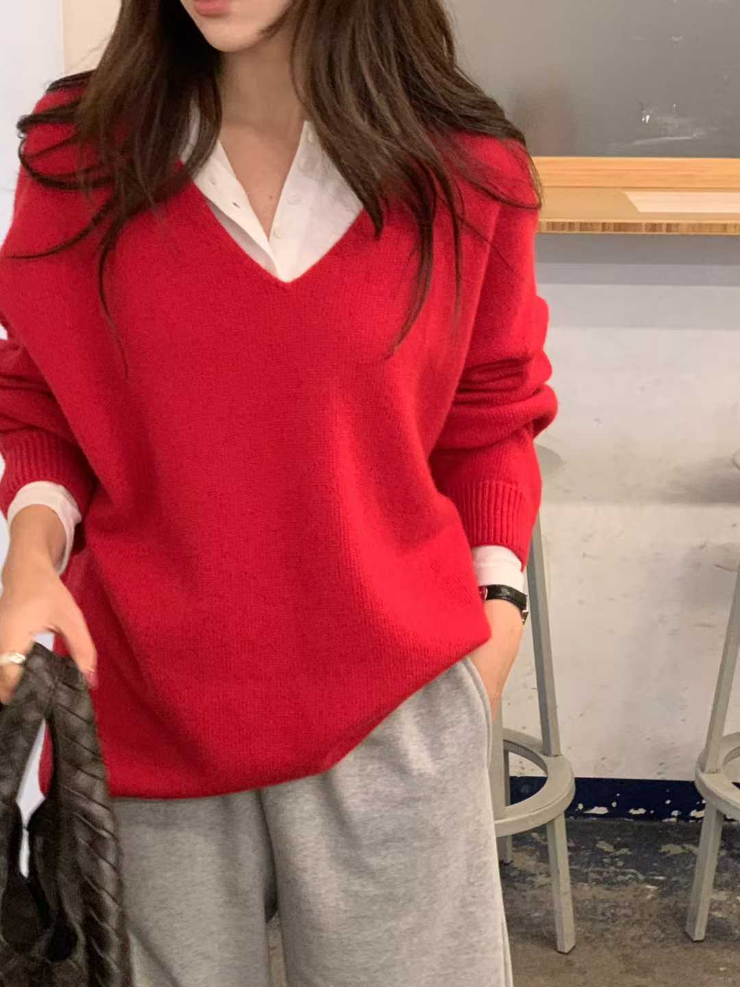 B07.小V家必備V領5%CASHMERE毛衣