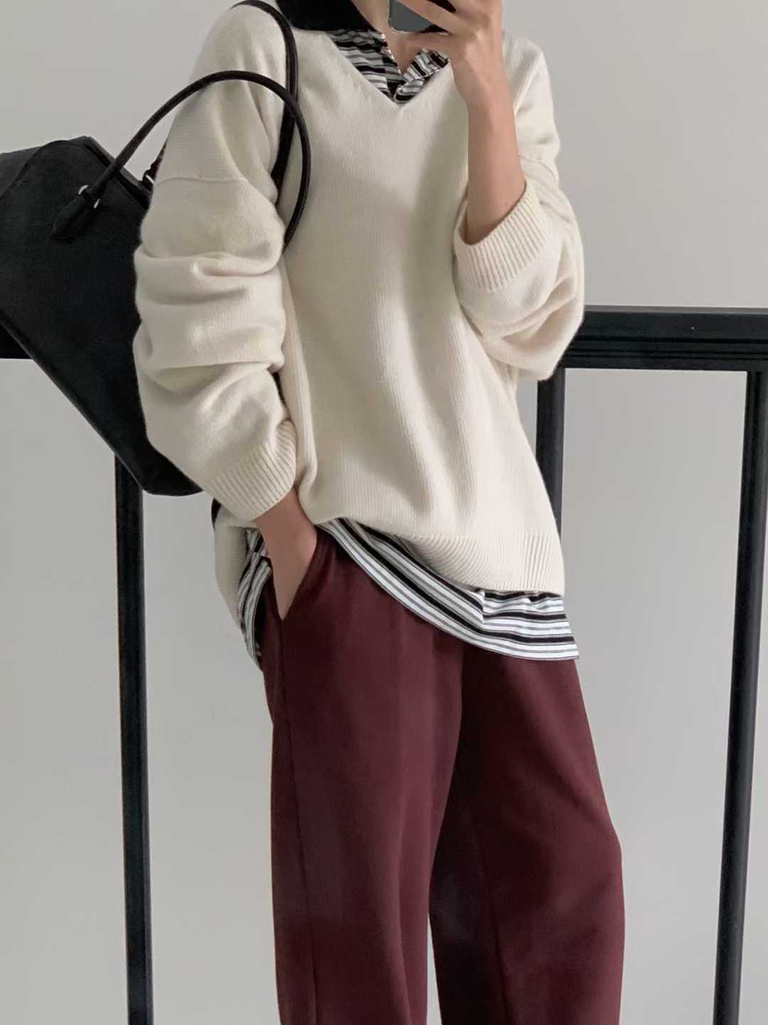 B07.小V家必備V領5%CASHMERE毛衣