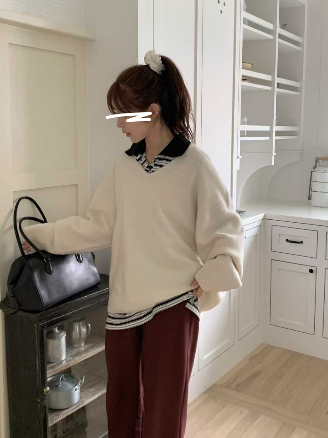 小V家必備V領5%CASHMERE毛衣