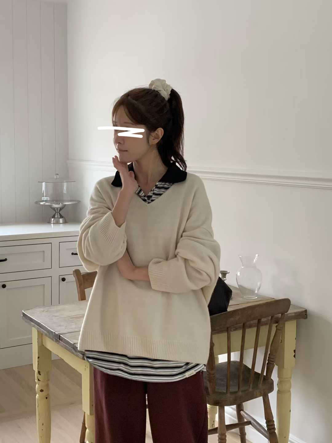 小V家必備V領5%CASHMERE毛衣