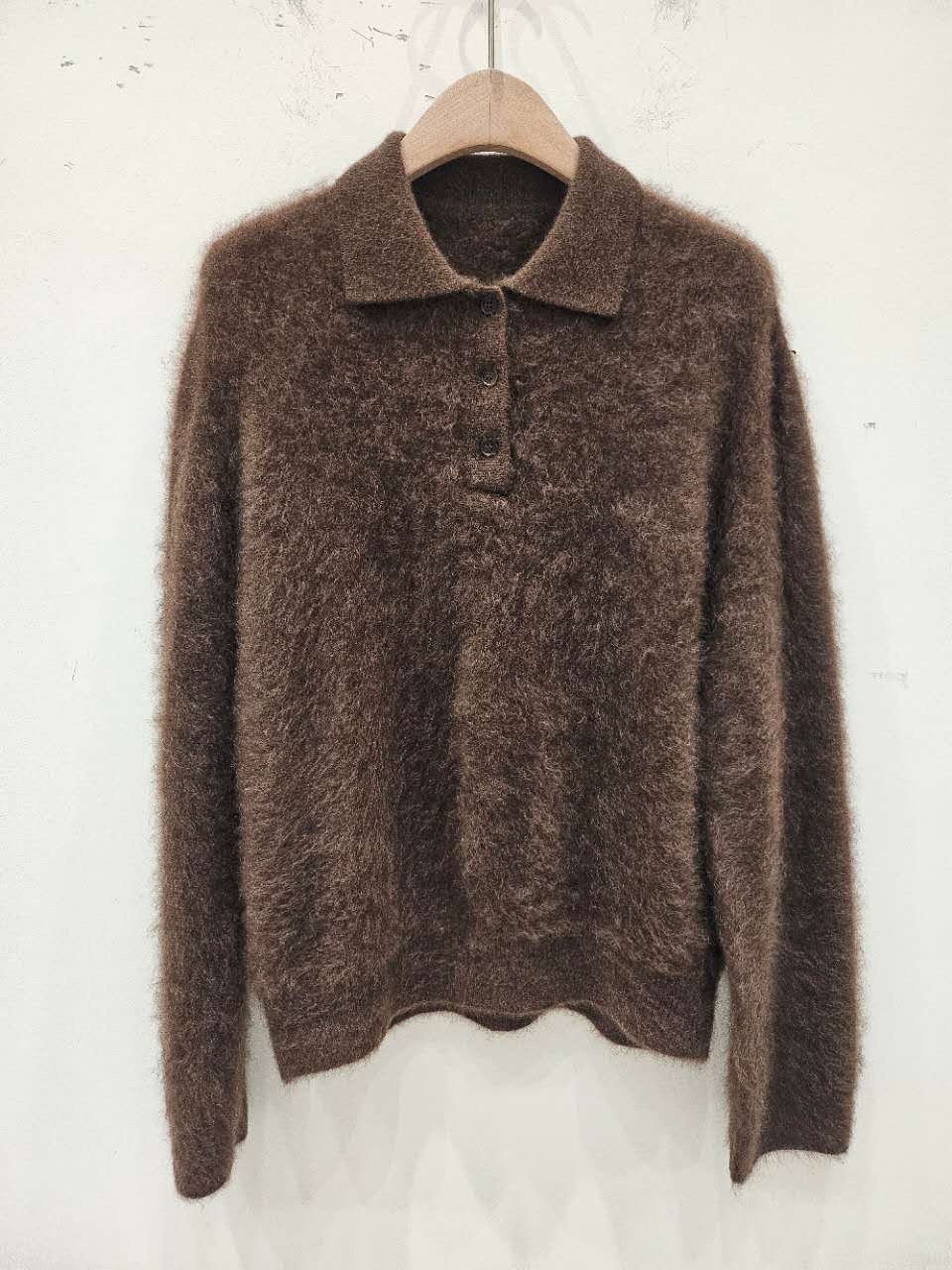 B47.星星家襯衫領100%犛牛毛衣