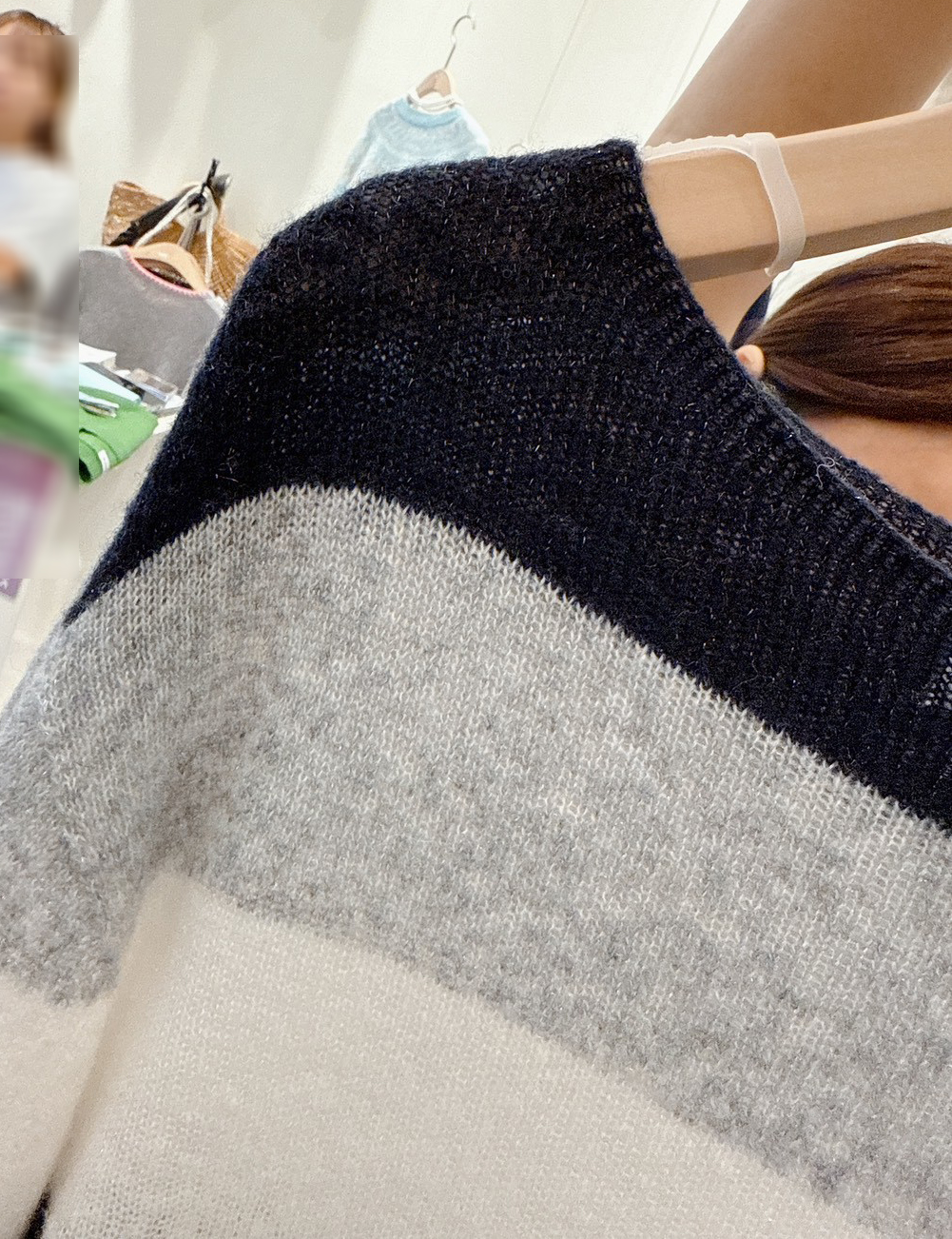 B97.可可家漸層寬條紋WOOL毛衣