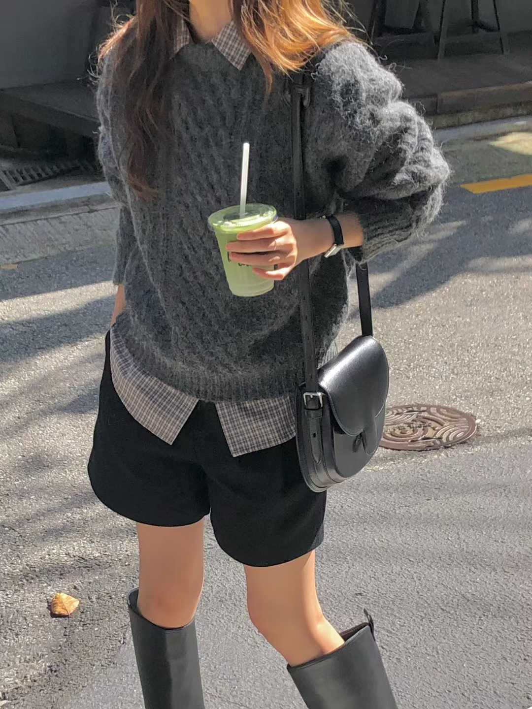 B61.大V家駝羊毛織紋圓領毛衣