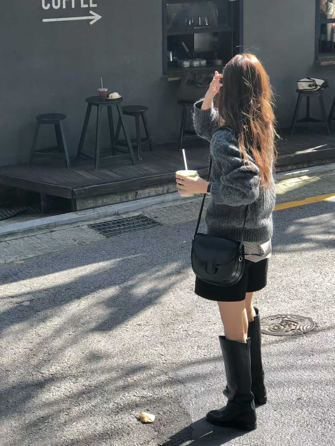 B61.大V家駝羊毛織紋圓領毛衣