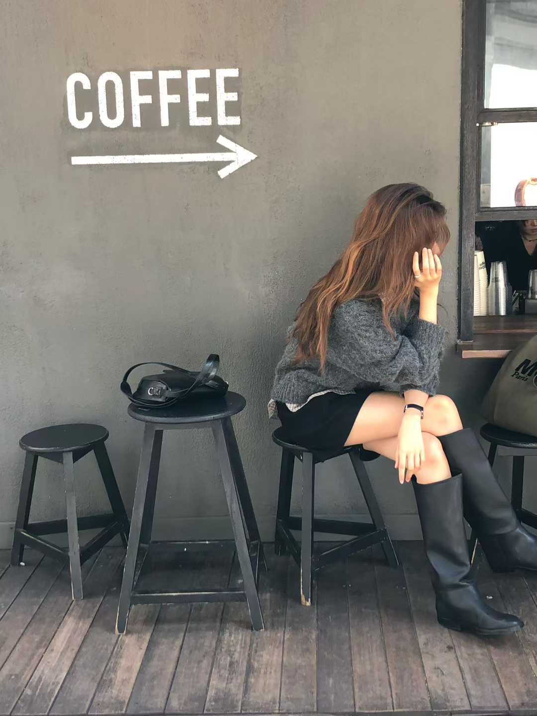 B61.大V家駝羊毛織紋圓領毛衣