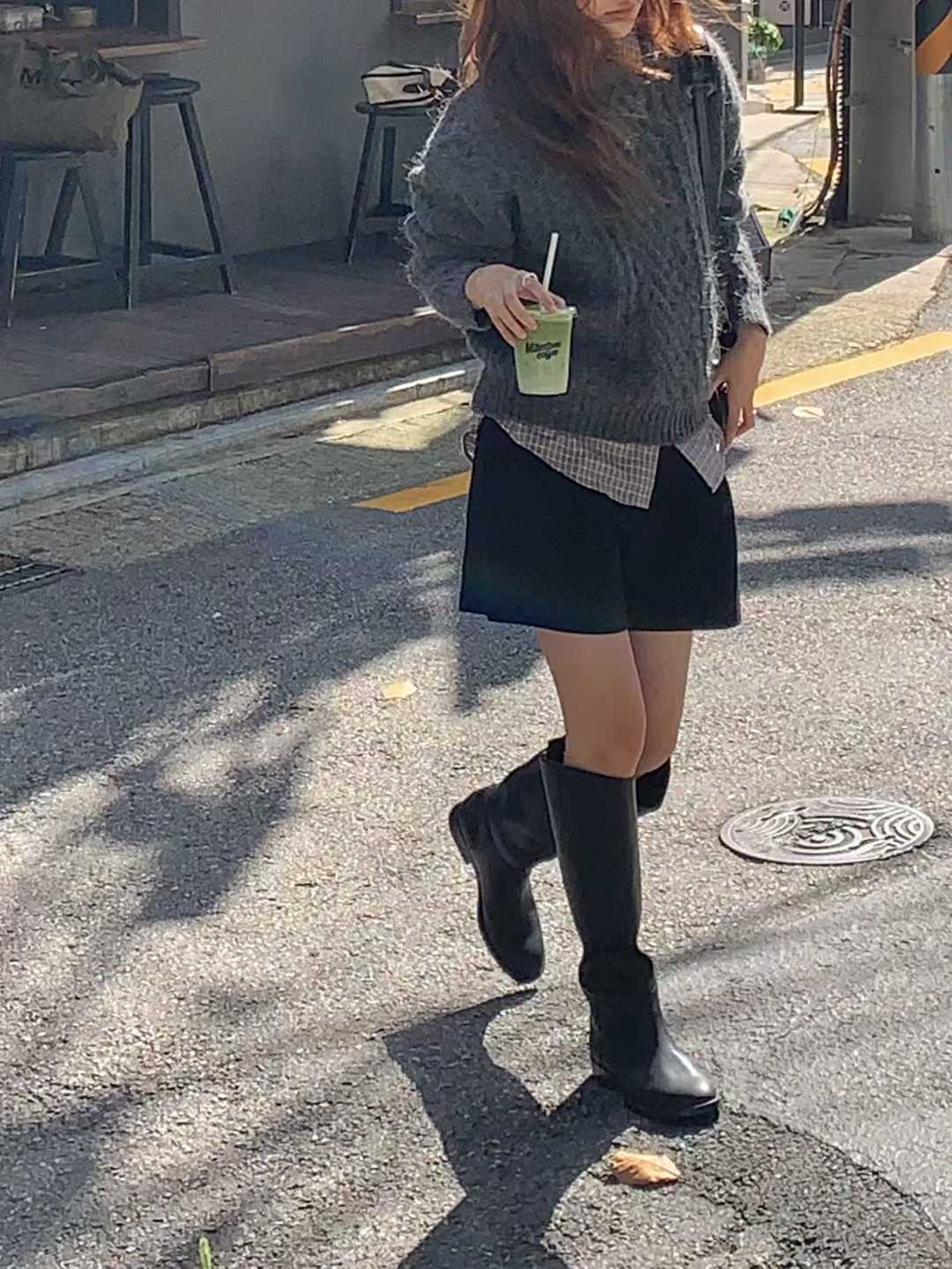 B61.大V家駝羊毛織紋圓領毛衣