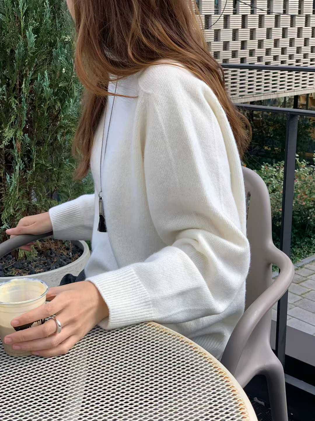 B65.大V家淡雅5%CASHMERE無縫高領毛衣