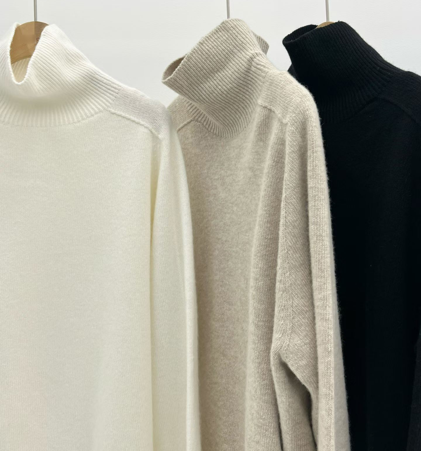 B65.大V家淡雅5%CASHMERE無縫高領毛衣