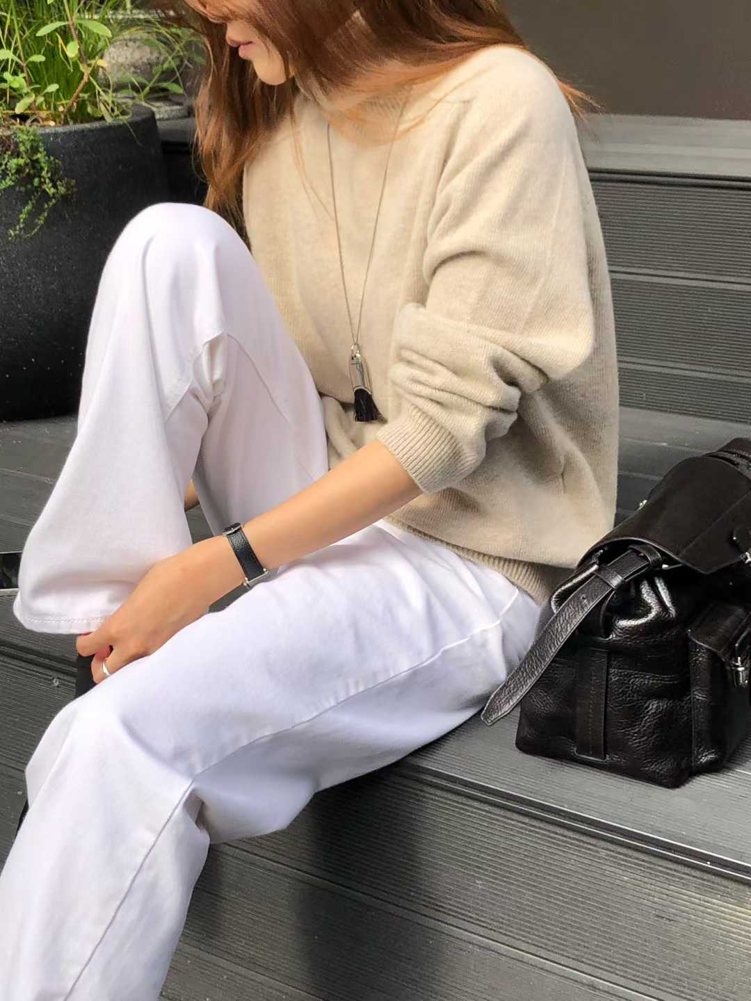 B65.大V家淡雅5%CASHMERE無縫高領毛衣