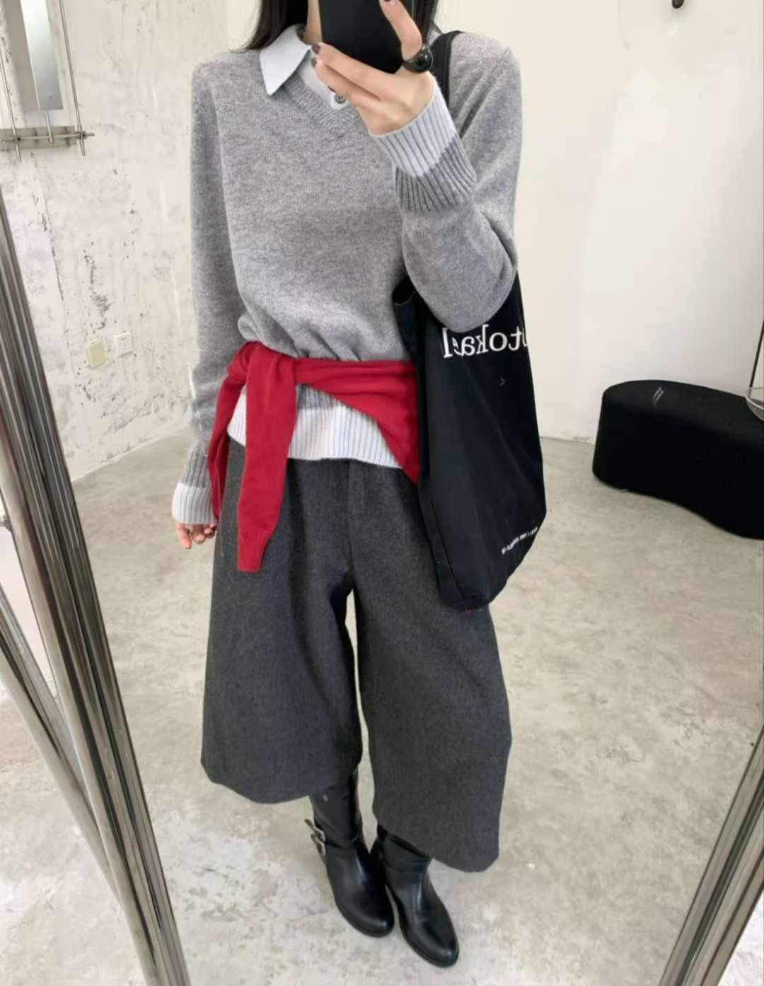 B98.可可家知性氣質V領毛衣