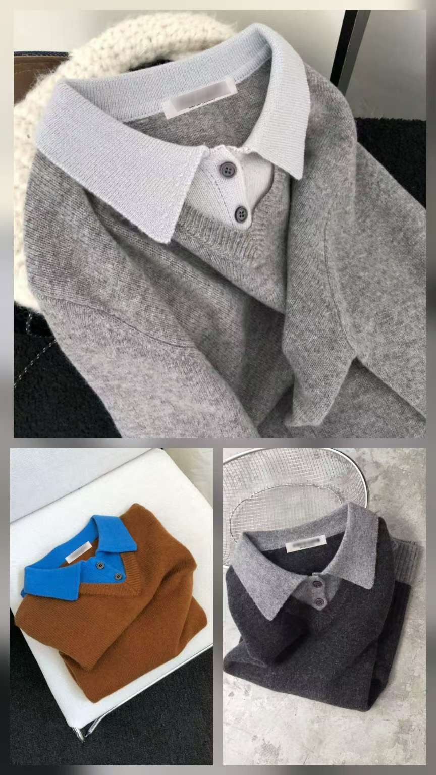 B98.可可家知性氣質V領毛衣