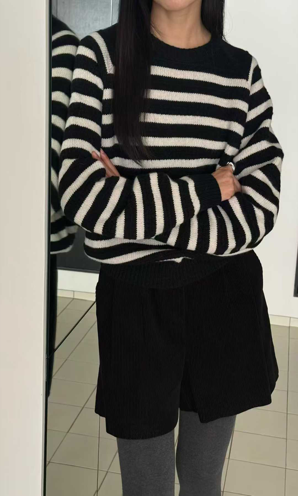 B43.瘦瘦歐膩特色條紋犛牛混紡毛衣