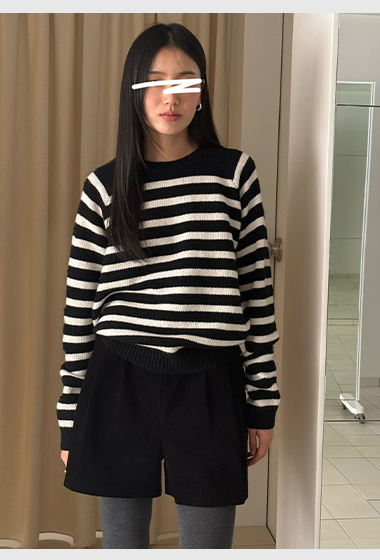 B43.瘦瘦歐膩特色條紋犛牛混紡毛衣