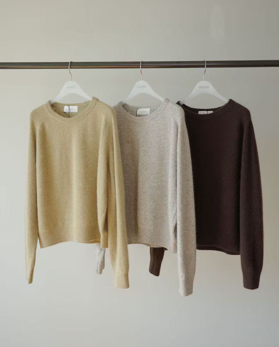 B40.瘦瘦歐膩柔軟浣熊圓領毛衣