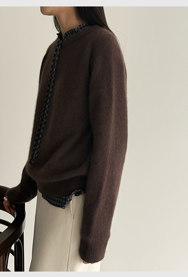 B40.瘦瘦歐膩柔軟浣熊圓領毛衣