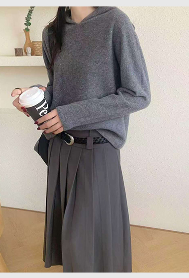 可可家銀河金蔥連帽無縫毛衣