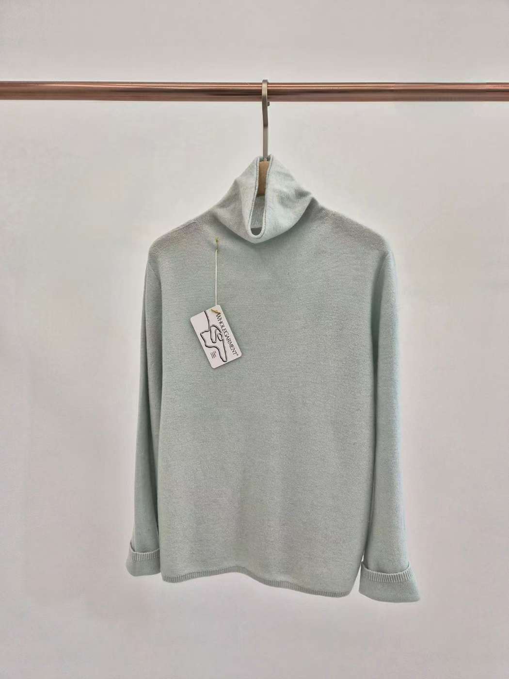 B75.可可家無縫高領羊毛毛衣