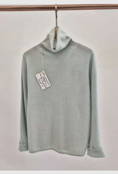 B75.可可家無縫高領羊毛毛衣