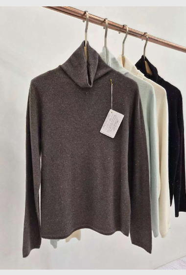 B75.可可家無縫高領羊毛毛衣