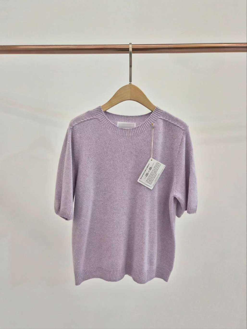 B65.可可家清爽色無縫短袖毛衣