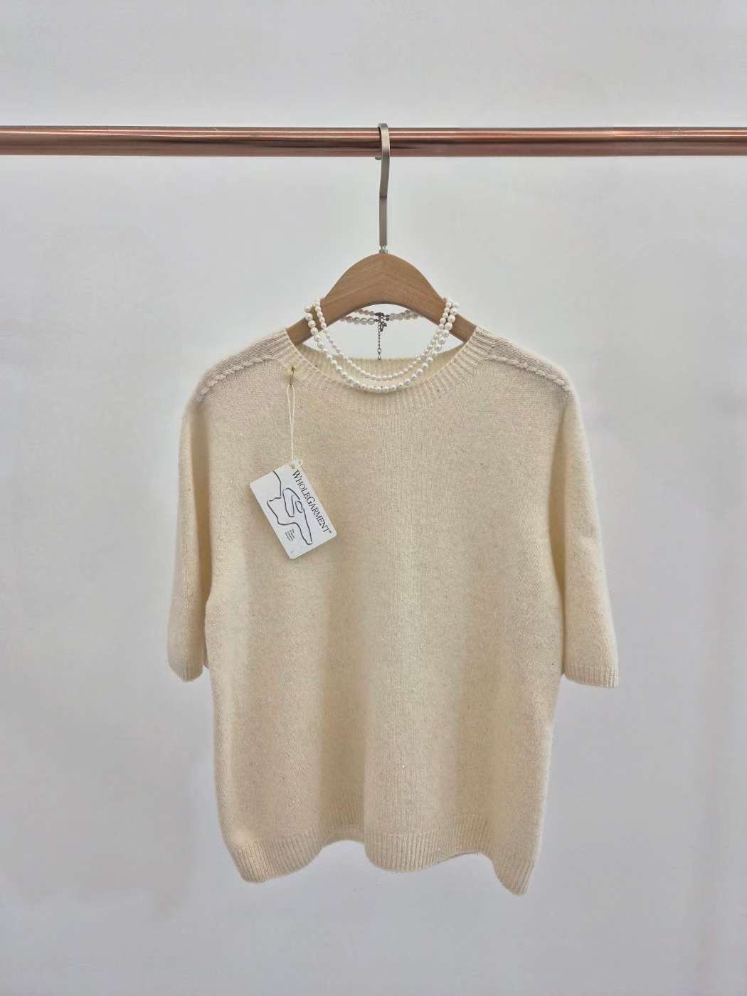 B65.可可家清爽色無縫短袖毛衣