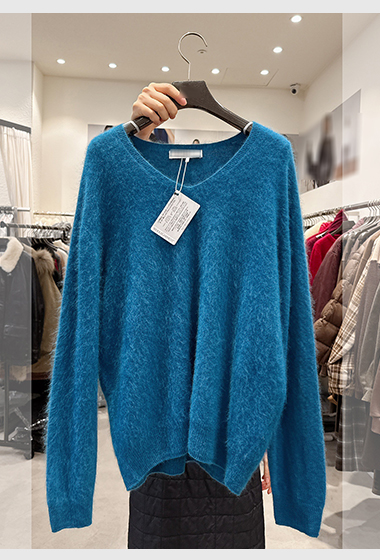 B88.高級感10%CASHMERE V領毛衣