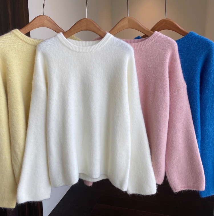 C23.女孩溫柔粉嫩綿羊混紡毛衣