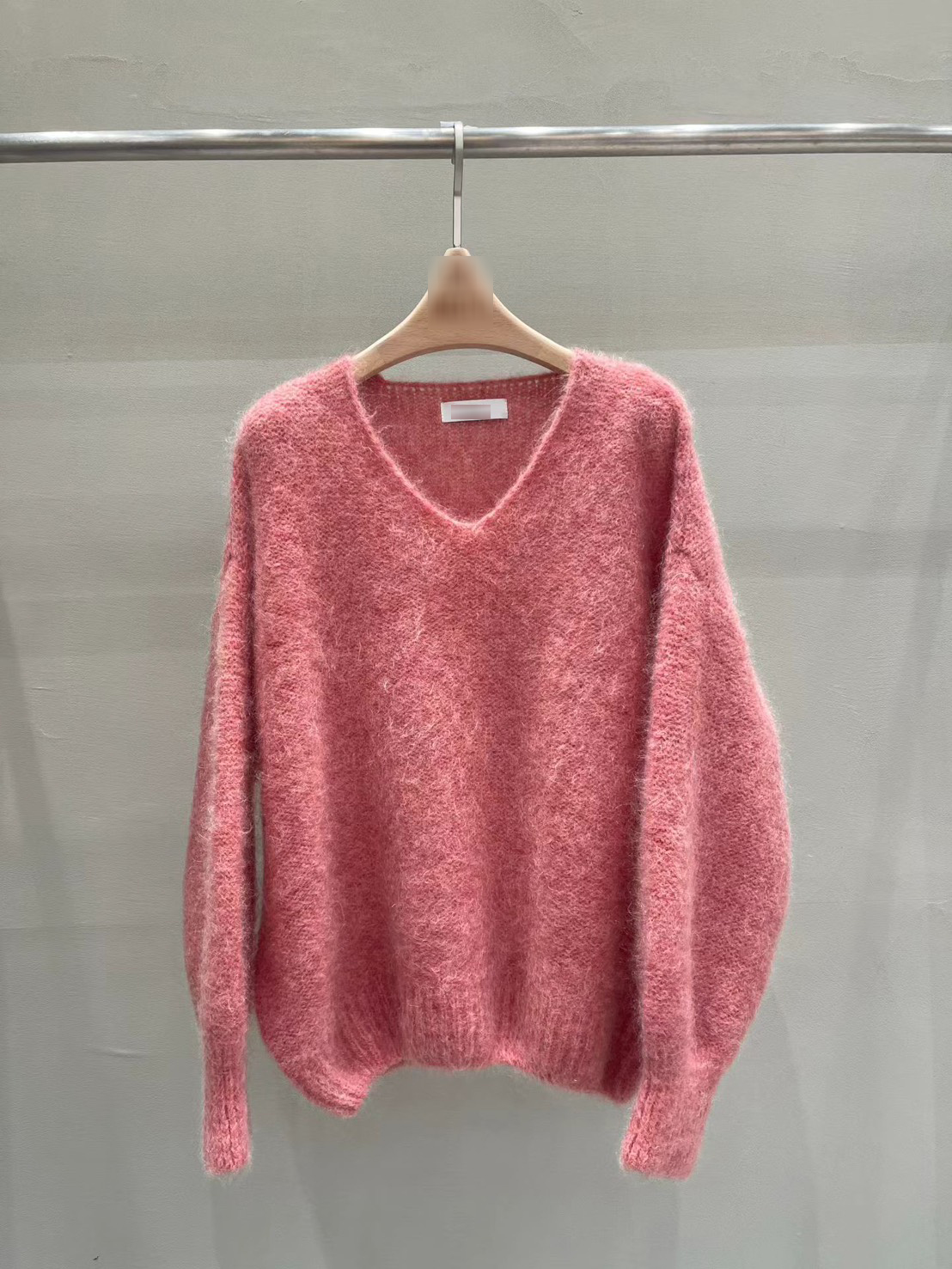 A115.可愛歐膩馬海駝羊毛V領毛衣