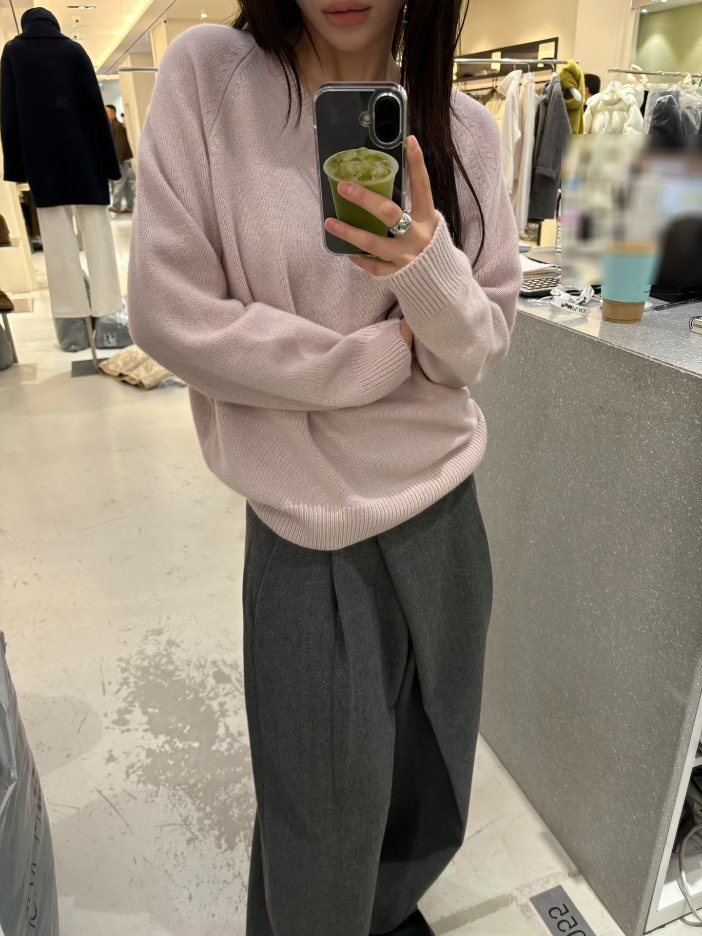 B76.甜美V領塔斯馬尼亞毛衣