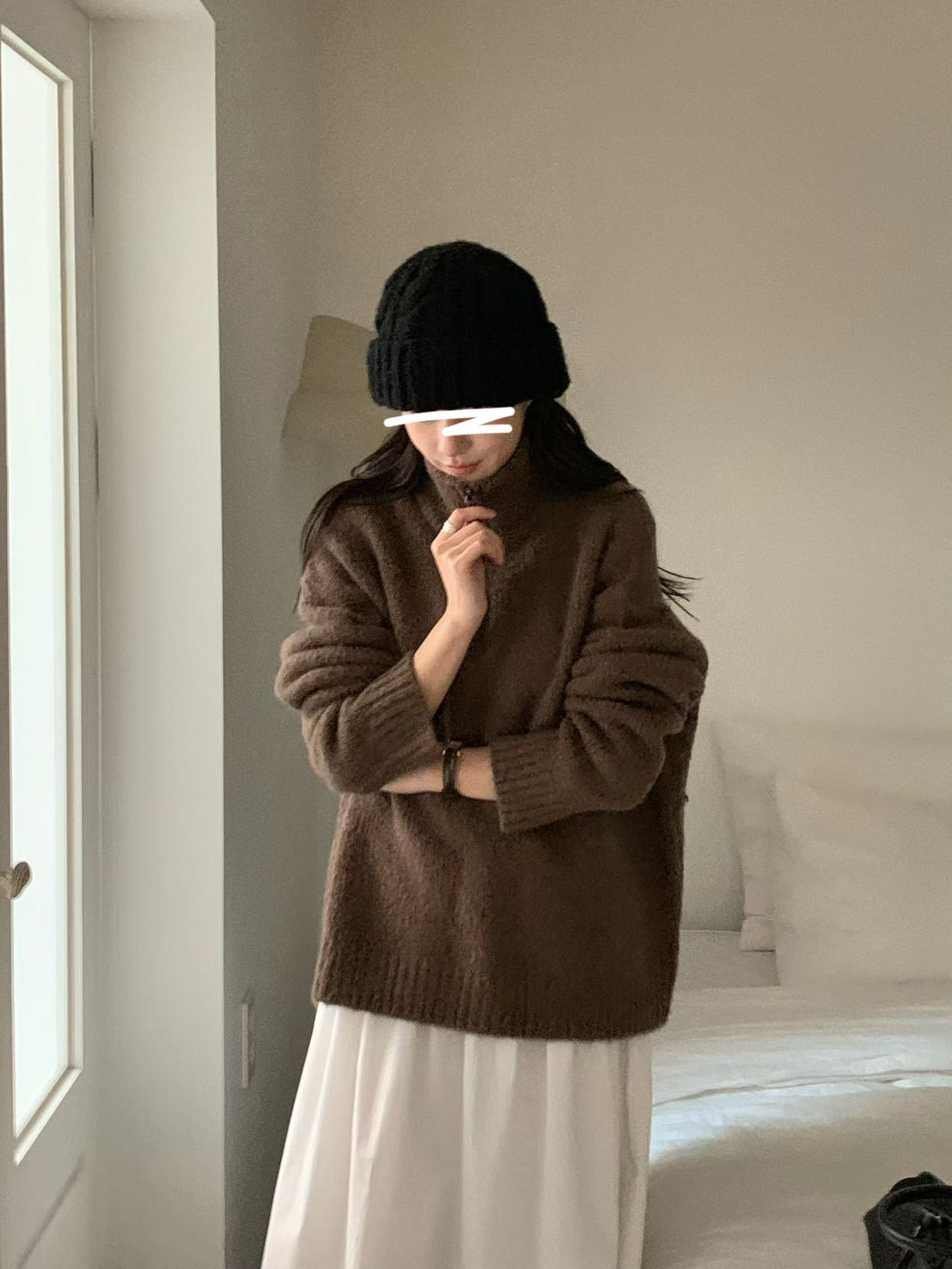 A11.小V家半門襟拉鍊立領毛衣