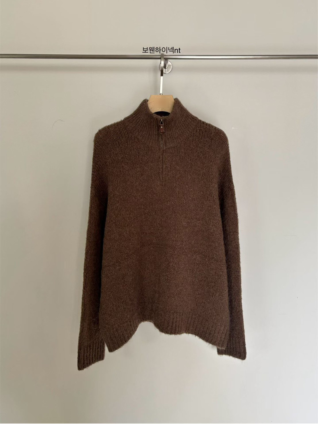 A11.小V家半門襟拉鍊立領毛衣