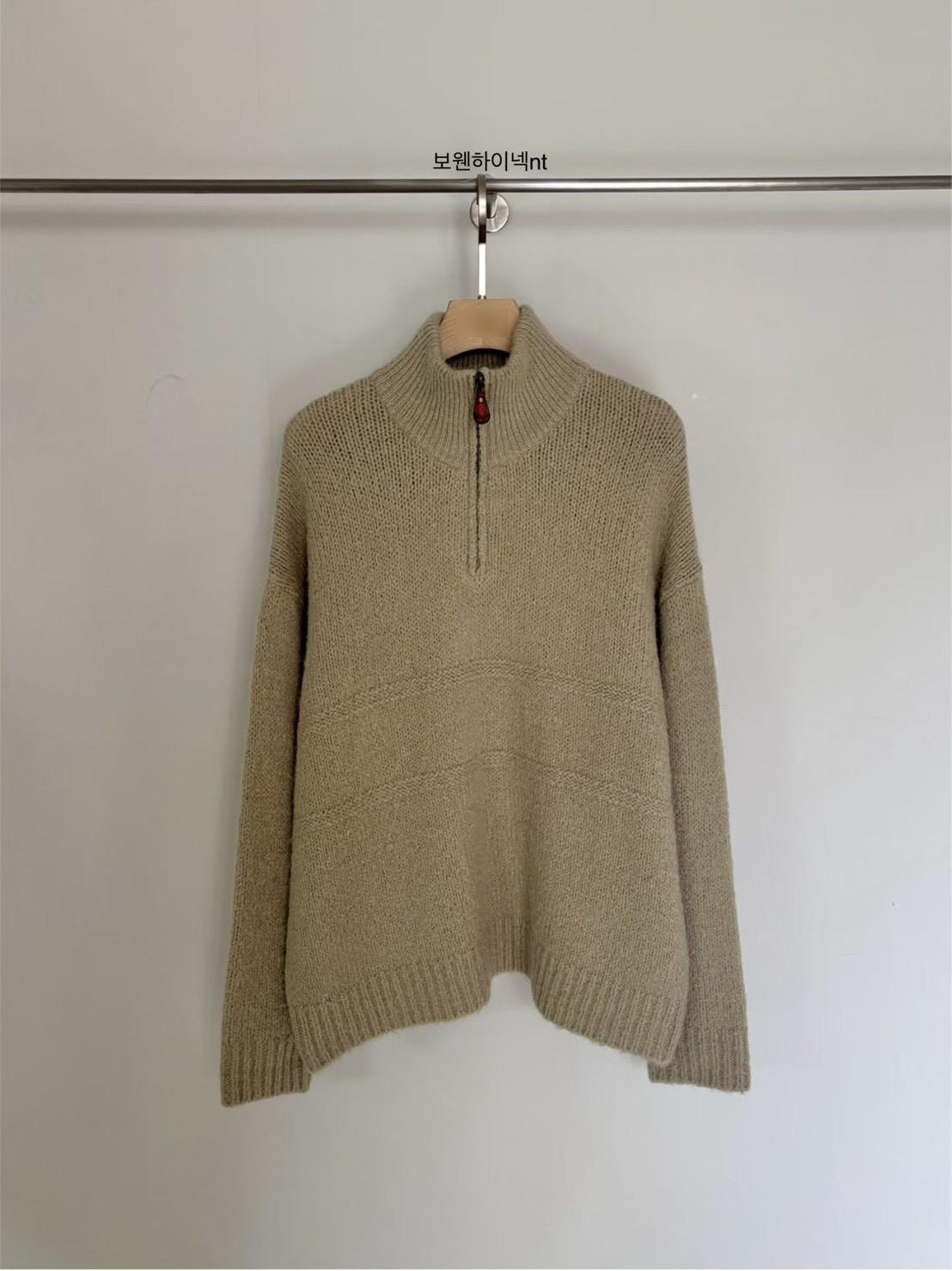 A11.小V家半門襟拉鍊立領毛衣