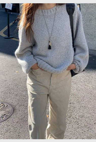 A26.大V家圓領柔美駝羊毛衣