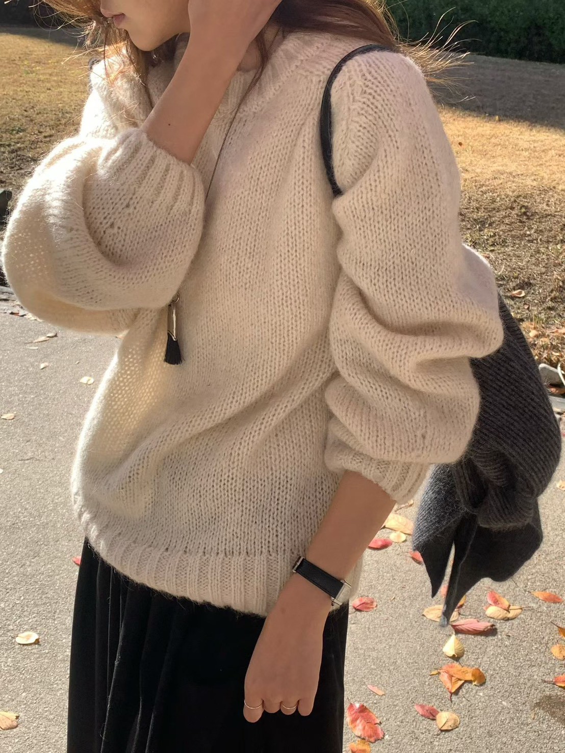 A26.大V家圓領柔美駝羊毛衣